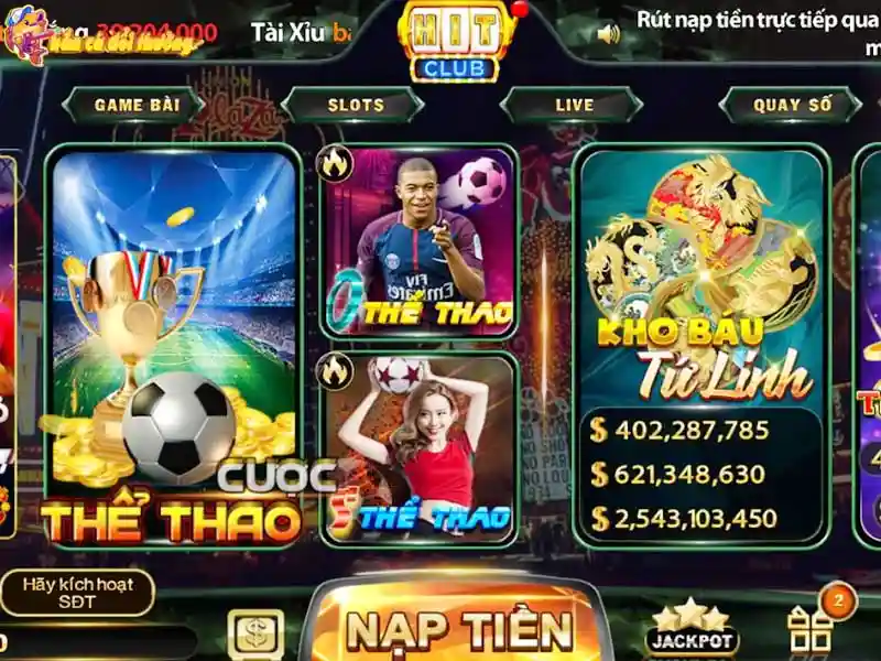Giao diện game trên Hitclub ở điện thoại bắt mắt Giao diện game trên Hitclub ở điện thoại bắt mắt